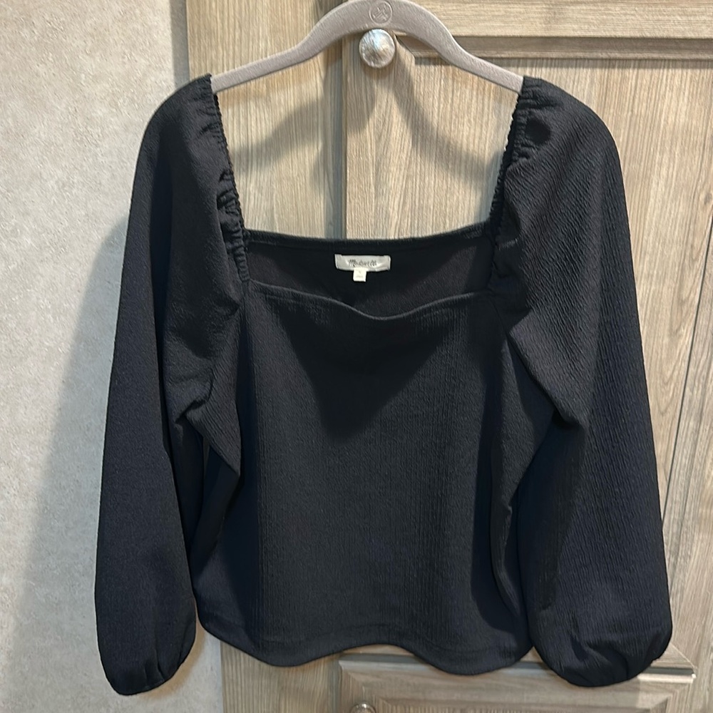 MADEWELL Women’s Crepe Square Neck Puffsleeve Top